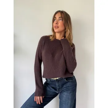 Dámský svetr Mishel Svetr Lines alpaka čokoláda Velikost: UNI