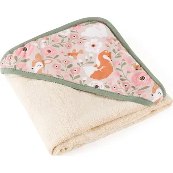 Petite & Mars Osuška bambusová s kapucí Loulou 100 x 100 cm Petite&Mars Rosy Wilderness