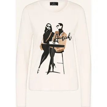 Dámské tričko Monari Dlouhé Rukávy S Umělou Kožešinou, bílá