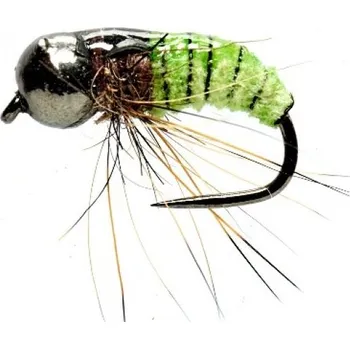 Umělá nástraha Tungstenová nymfa imitující larvu chrostíka zelená B/P, vel. 16, 2,8 mm