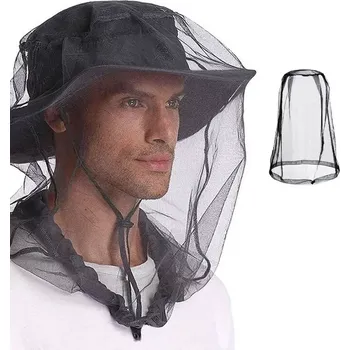 kempingová židle Moskytiéra na hlavu – černá (1 ks, 46 × 46 cm) (B002)