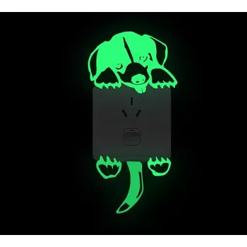 Samolepící dekorace Svítící nástěnná samolepka „Pejsek u vypínače“ (SAM2)