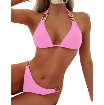 Dámské plavky DVOUDÍLNÉ PLAVKY SEXY BIKINI SE ZLATÝM VÁZÁNÍM S