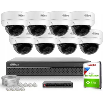 IP kamera Sada pro monitoring 8x IPC-HDBW3842E-AS-0280B, 1x NVR2108HS-4KS3 DAHUA
