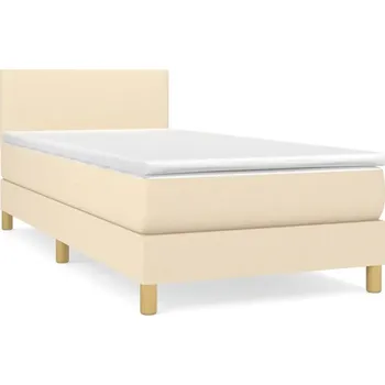 Postel Kontinentální postel krémová s matrací 203 x 100 x 78/88 cm