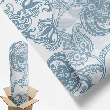 Obraz Mléčná Matná Fólie na Skleněné Dveře a Okna 50x116 cm Modré Ornamenty