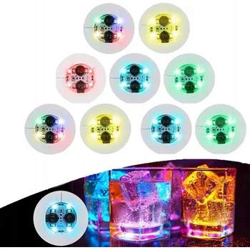 Sklenice SADA 10x LED NÁLEPEK POD SKLENICE, LAHVE, SKLENIČKY - PODSTAVEC