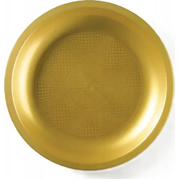 Talíř Talíře zlaté plastové jídelní z plastu Velké 10 ks do myčky