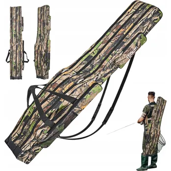 SKLÁDACÍ PŘENOSNÝ OBAL NA PRUTY 3-KOMOROVÝ 150 CM, SILNÝ A VODĚODOLNÝ