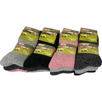 Dámské ponožky Teplé dámské ponožky z ovčí vlny – balení 3 páry růžová, stříbrná, grafitová 35-38 Menší dárkové balení - (1-2 sady)