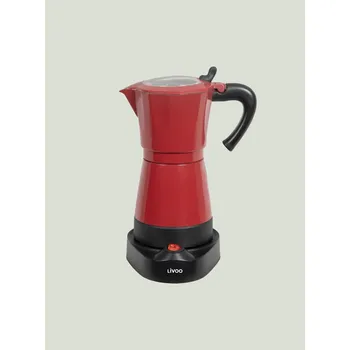 Kávovar Překapávací kávovar Livoo Elektrický kávovar moka, červený LIV 3523930103032 300 ml