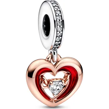 Šperk PANDORA přívěsek Dvoubarevné zářivé srdce