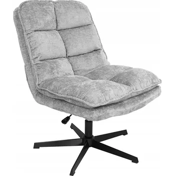 Křeslo KŘESLO DO OBÝVÁKU KŘESLO DO KANCELÁŘE OTOČNÉ SVĚTLE ŠEDÉ KATANIA