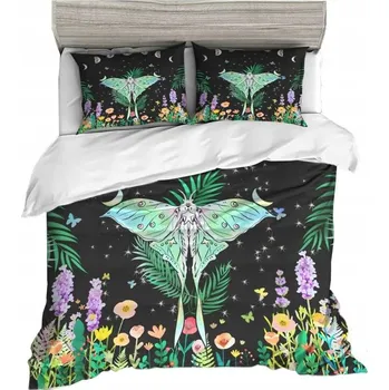 Povlečení Sada povlečení s motýly 155x200 cm + povlak na polštář 80x80 cm