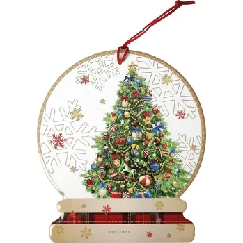 Kuchyňské prkénko Podložka pod hrnec Stromeček Christmas BRANDANI (barva - keramika,bílá,červená s motivem)