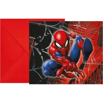 Pozvánka Pozvánky s obálkami Spiderman Marvel Spider-Man Párty Narozeniny 6 Ks