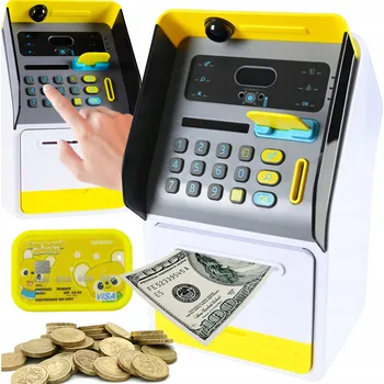 Pokladnička Elektronická Pokladnička BANKOMAT pro děti Heslo PIN pro Učení Spoření