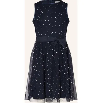 Dámské šaty S.Oliver Red Dívčí Síťované Šaty, tmavě modrá / stříbrná, 122