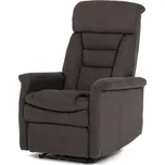 Polohovací křeslo, elektrické zabudované ovládání, hnědá, látka, TV-925 BR2