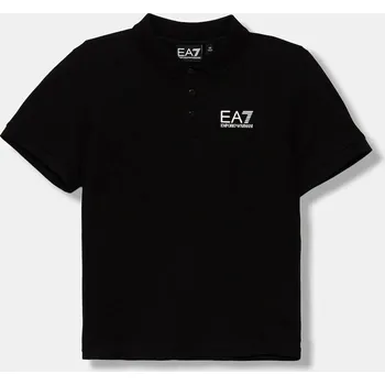 Chlapecké tričko Dětská bavlněná polokošile EA7 Emporio Armani 7B000022.AF10378 černá 99X, vel. 130