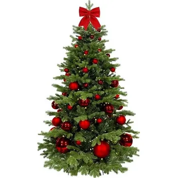 Vánoční stromek LAALU Vánoční stromek zdobený - ČERVENÉ VÁNOCE II, 85 ks ozdob, 270 cm