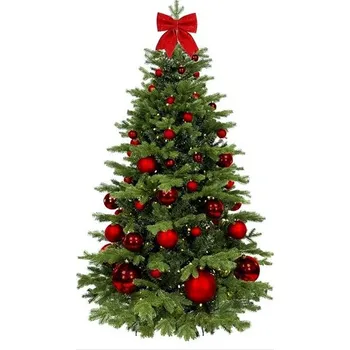 Vánoční stromek LAALU Vánoční stromek zdobený - ČERVENÉ VÁNOCE II, 73 ks ozdob, 210 cm