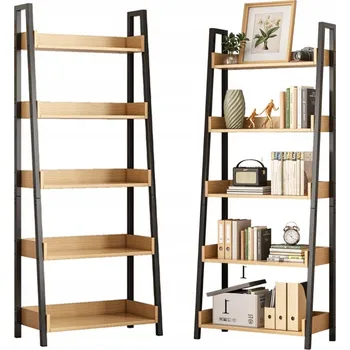 Knihovna Regál Muvu 63 cm x 158 cm x 30 cm - buk světlý, černý, dub světlý