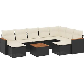 Modulární zahradní nábytek z PE ratanu, černý, rozměry: 62x62x69