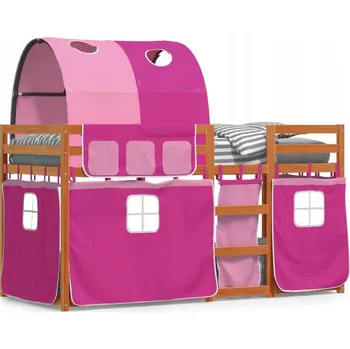 Postel Patrová postel z borovicového dřeva, voskovaný hnědý odstín, 205,5 x 85,5 x 112 cm