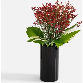 Váza ČERNÁ skleněná váza válec V- 40/15 tuba