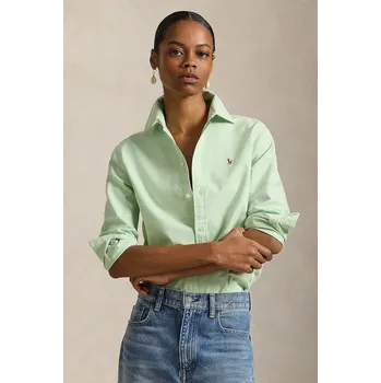 Pánská košile Bavlněná košile Polo Ralph Lauren 211970736 tyrkysová 60X, vel. M