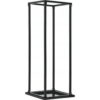 Stojan na palivové dříví se základnou černý 37x37x113 cm ocel