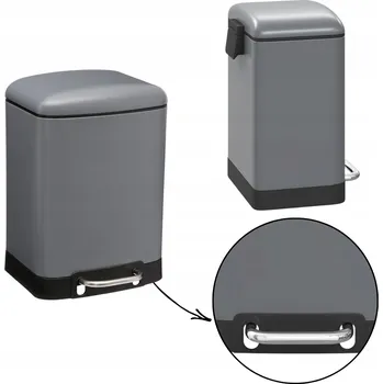 Odpadkový koš ODPADKOVÝ KOŠ 6L DO KUCHYNĚ KOUPELNY KOVOVÝ S PEDÁLEM