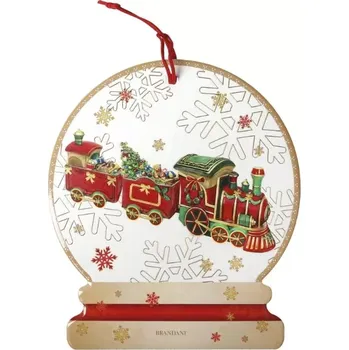 Kuchyňské prkénko Podložka pod hrnec Vláček Christmas BRANDANI (barva - keramika,bílá,červená s motivem)