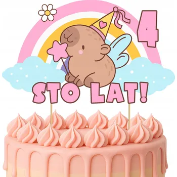 Obraz TOPER NA DORT TOPPER KAPIBARY ZVÍŘÁTKA NAROZENINY 3 ROKY DĚTI