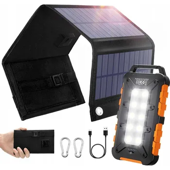 Powerbanka SOLÁRNÍ POWERBANKA 20000mAh s 5 PANELY, 8W, LED SVÍTILNA, QC3, 3 USB