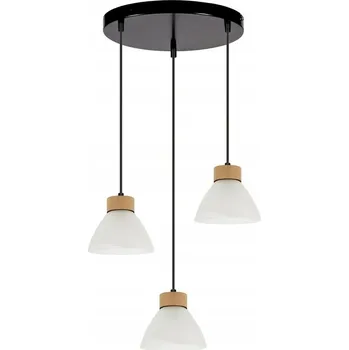 Prahas Závěsné Svítidlo Rondel 3xE14 Max.40W Černá/Dub/Bílá
