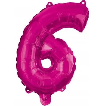 Balónek Fóliový balónek růžový číslice číslo 6 XXL narozeniny