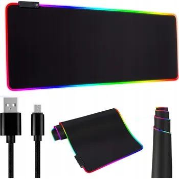 Podložka pod myš Herní podložka pod myš s RGB LED podsvícením, 80x30 cm, voděodolná
