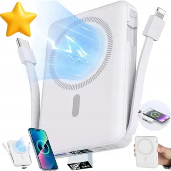 Powerbanka MINI PŘENOSNÁ POWERBANKA 10 000 MAH S BEZDRÁTOVÝM NABÍJENÍM PD 20 W