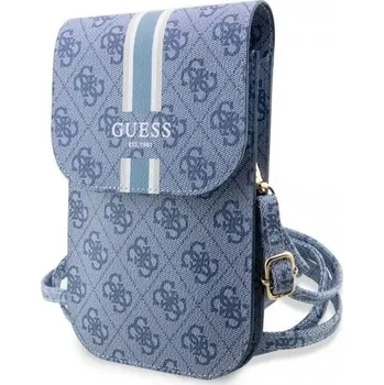Guess PU 4G Printed Stripes Phone Bag modrý