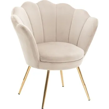 LuxuryForm DESIGN Křeslo FREY VELUR se zlatými nohami - latte