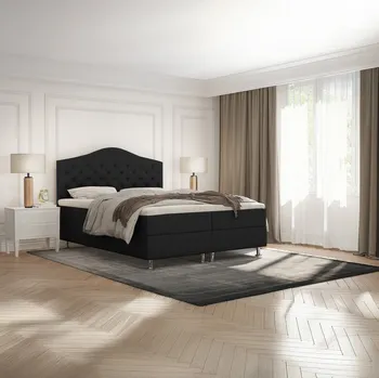 Postel SFAB Kontinentální čalouněná postel MARS (120x200 cm) Látka Velutto: Velutto 20 - Černá