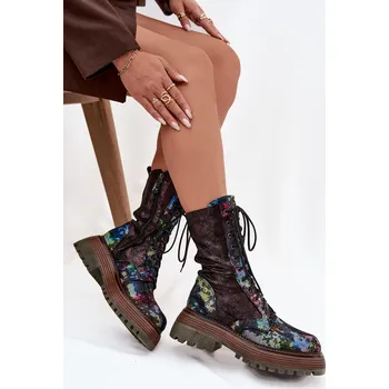 Dámské kozačky Dámské Kožené Workery Work Shoes Maciejka 06203-32 Barva: Barevná, Velikost: 40