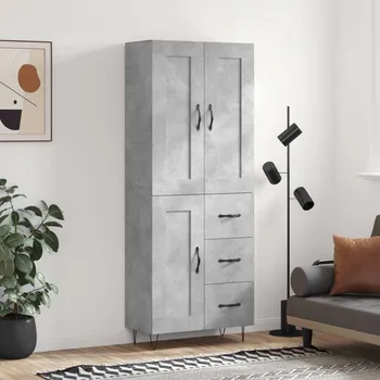 Příborník do zásuvky vidaXL Skříň highboard 69,5 x 34 x 180 cm kompozitní dřevo [3200035] Barva: Betonová šedá