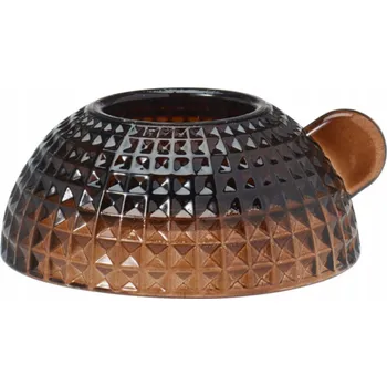 Svícen Oboustranný skleněný svícen hnědý 10,5x10x3,8 cm na dva druhy svíček