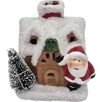 Vánoční dekorace VÁNOČNÍ DOMEČEK LED FIGURKA DÁREK NA VÁNOCE 8,5 CM