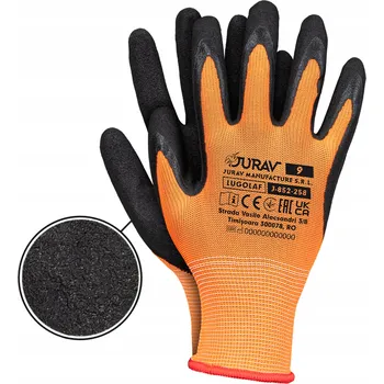 Pracovní rukavice Pracovní rukavice potažené latexem, porézní, 12 párů, velikost vel.
