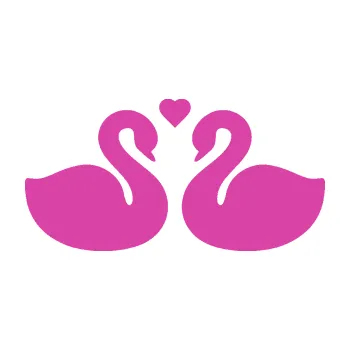 Samolepící dekorace Zamilované labutě 001 se srdíčkem (16 - růžová) SAMOLEPKA NA AUTO, NÁLEPKA, FÓLIE, POLEP, TUNING, VLASTNÍ TEXT, TISK, AUTOSAMOLEPKY.cz, POLEPY, OBRÁZEK, LOGO, 3D STICKERS