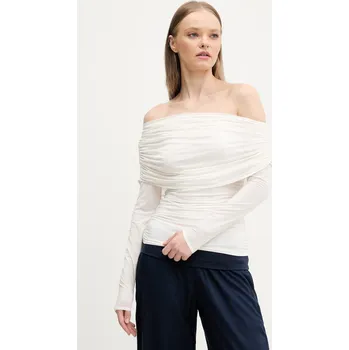 Dámská halenka Halenka Abercrombie & Fitch dámská, béžová barva, hladká, KI139-5204 KI139.5204.178 01X, vel. L